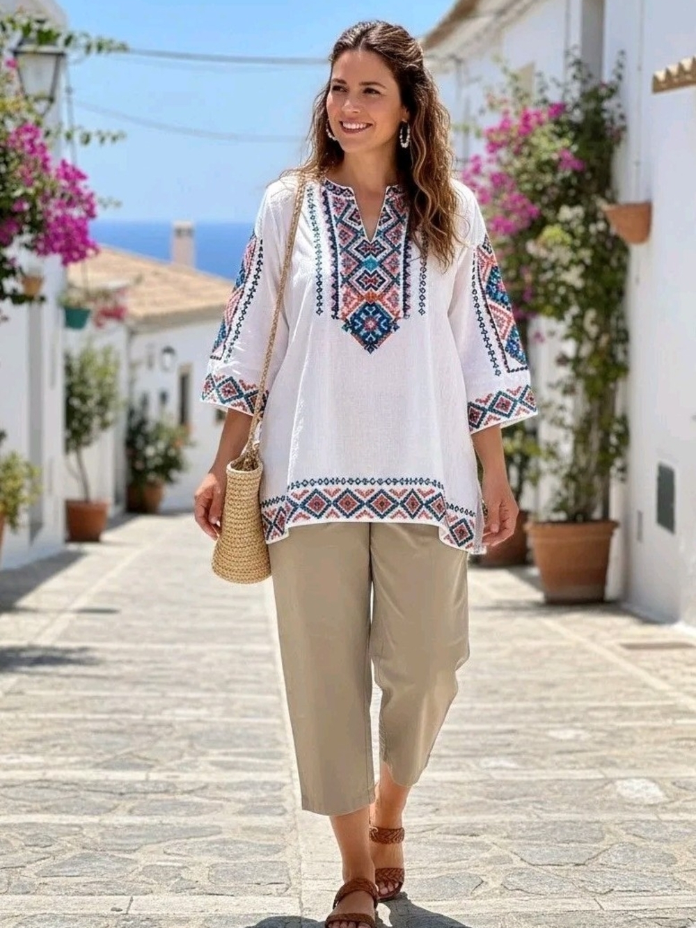 Eileen Fisher Beige Cropped Pants